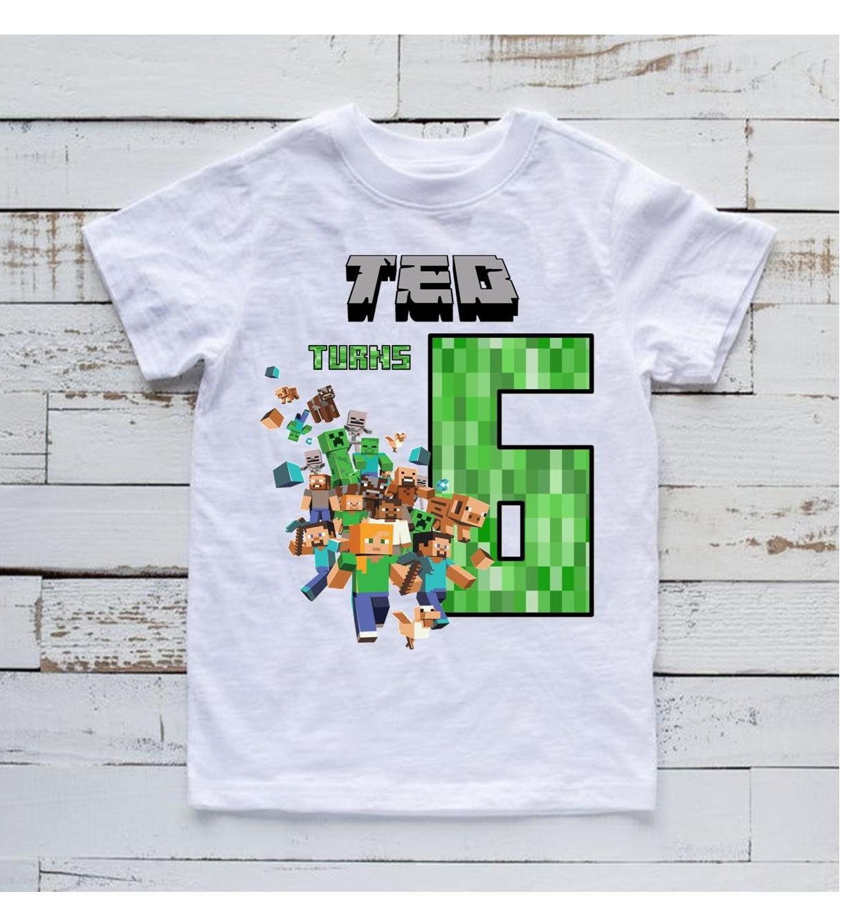 MINECRAFT BIRTHDAY Personalised Tshirt Etsy