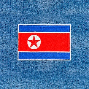 North Korea Flag Patch Iron-On – Embroidered Badge for Jacket Backpack Hat