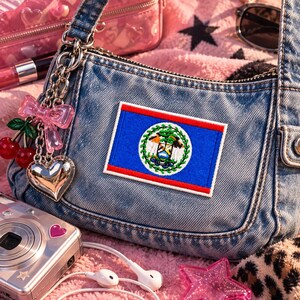 Belize Flag Patch Iron-On – Embroidered Belizean Badge for Jacket Backpack Hat