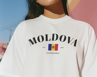 Moldova Flag Script Tee | Moldova country graphic t-shirt