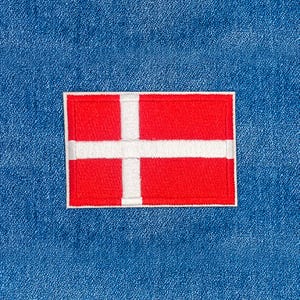 Denmark Flag Patch Iron-On – Embroidered Danish Badge for Jacket Backpack Hat