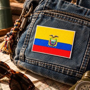 Ecuador Flag Iron-On Patch – Embroidered Ecuadorian Badge, Heat Transfer, Backpack Jacket Hat Applique