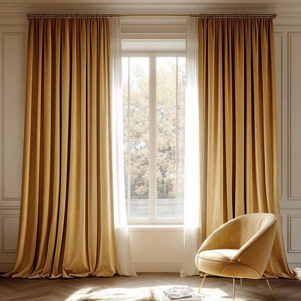 Gold Curtains Etsy