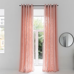 Blackout Linen Curtains With Grommets, 30 Colors, 1 Panel, Grommet Curtain  Panels, Linen Window Curtains, Privacy Linen Eyelet Curtains 