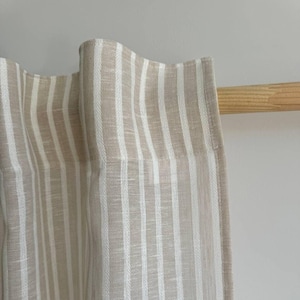 Linen kitchen cafe curtains / Custom pinch pleated short lace french country drapes / Modern sheer window panels / Farmhouse vintage valance