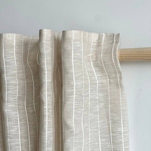 Cafe curtains for kitchen / Burlap short curtains / Lace french country cafe curtains / Modern curtain panels / Farmhouse linen valance image 1