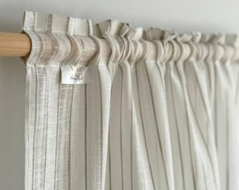 Custom Linen short curtain / Cafe curtains for kitchen / Lace french country curtains / Door sheer panel / Farmhouse valance for bathroom