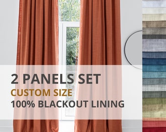 Custom blackout curtains bedroom / Pinch pleat burlap curtains nursery blackout / Blackout curtains for living room /2panel thermal curtains