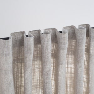 Custom Flax Linen curtains / Farmhouse natural curtain panels / Curtains for bedroom / Drapes for living room / Rustic Blackout curtains