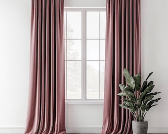 Vine rose Samtvorhang Wohnzimmer / Vorhänge Schlafzimmer / Altrosa Samtvorhang / Extra lange Vorhänge / Reicher Luxus Samtvorhang