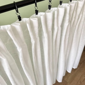 Cortinas de linho plissadas para cozinha / Cortina curta transparente / Painéis de cortina francesa de renda com pregas / Sanefas de fazenda personalizadas
