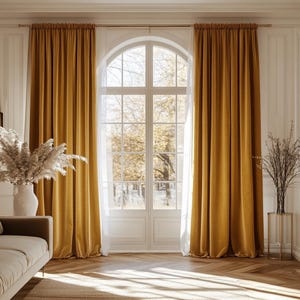Gold Velvet curtains for living room / Custom blackout bedroom / Beige velvet curtains / Extra long drapes / Sand Rich luxury velure curtain