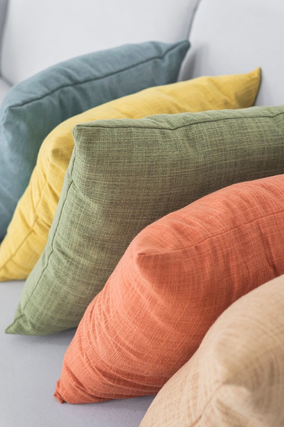 Custom Burlap Bolster Pillow Cover 36x36 24x24 16x26 22x22 16x16 26x26 Decorative Bright Pillowcase With Hidden Zipper Etsy