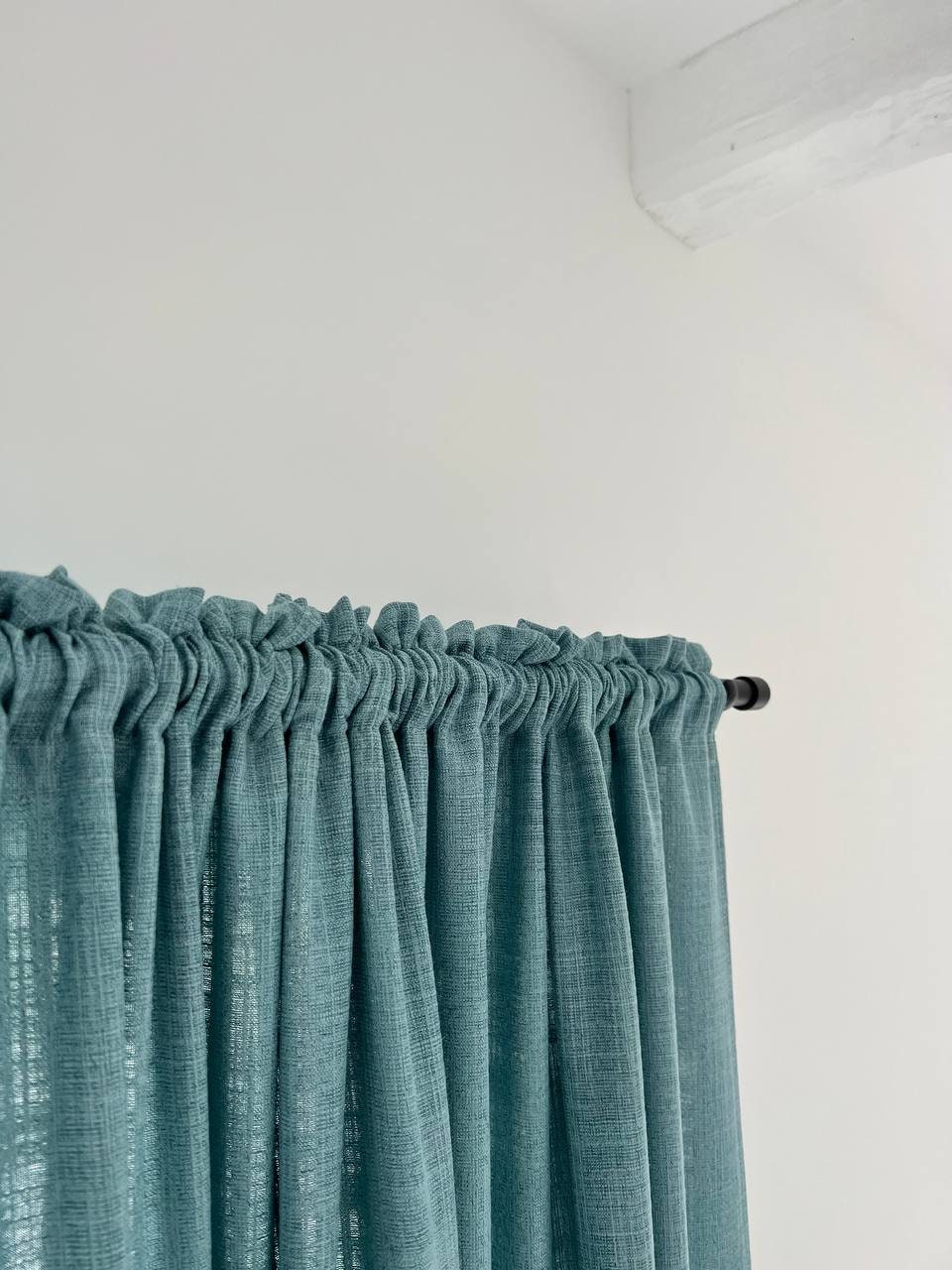 2 Panel Burlap Blackout Curtains for Bedroom / Teal Blue - Etsy