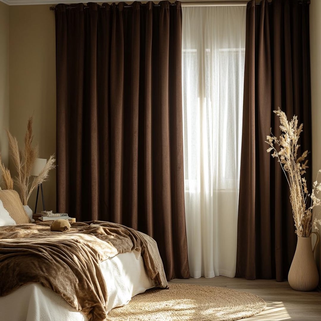 Maison Exclusive - Cortinas De Gasa Con Ojales 2 Uds Marrón 140x175 Cm | Leroy Merlin