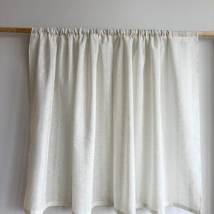 Custom Linen short curtain / Cafe curtains for kitchen / Lace french country curtains / Door sheer panel / Farmhouse valance for bathroom