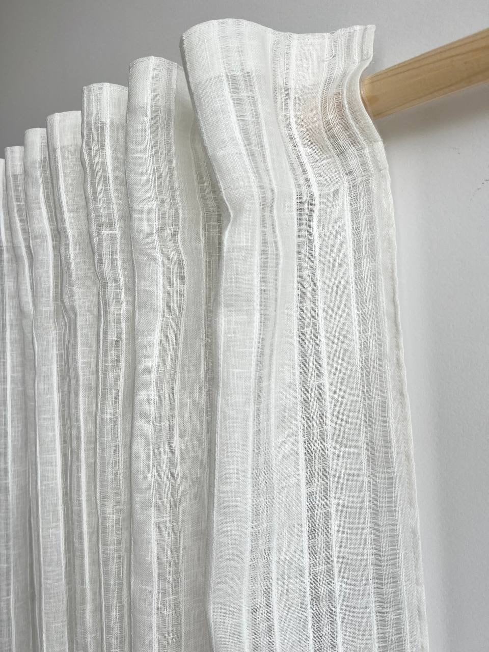 Linen french country style lace curtains for living room / Embroidered retro sheer curtains bedroom / Custom tulle cafe curtains shabby chic