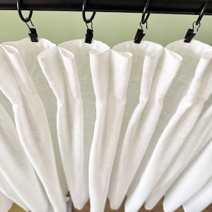 Cortinas de linho com pregas franzidas para cozinha / Cortina curta transparente / Painéis de cortina francesa com renda plissada / Sanefas personalizadas para casa de fazenda