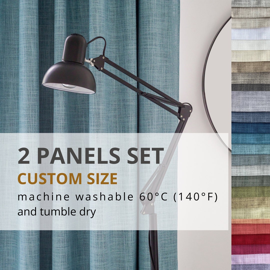 2 Panel Aqua Blue Curtains for Living Room / Rod Pocket Etsy