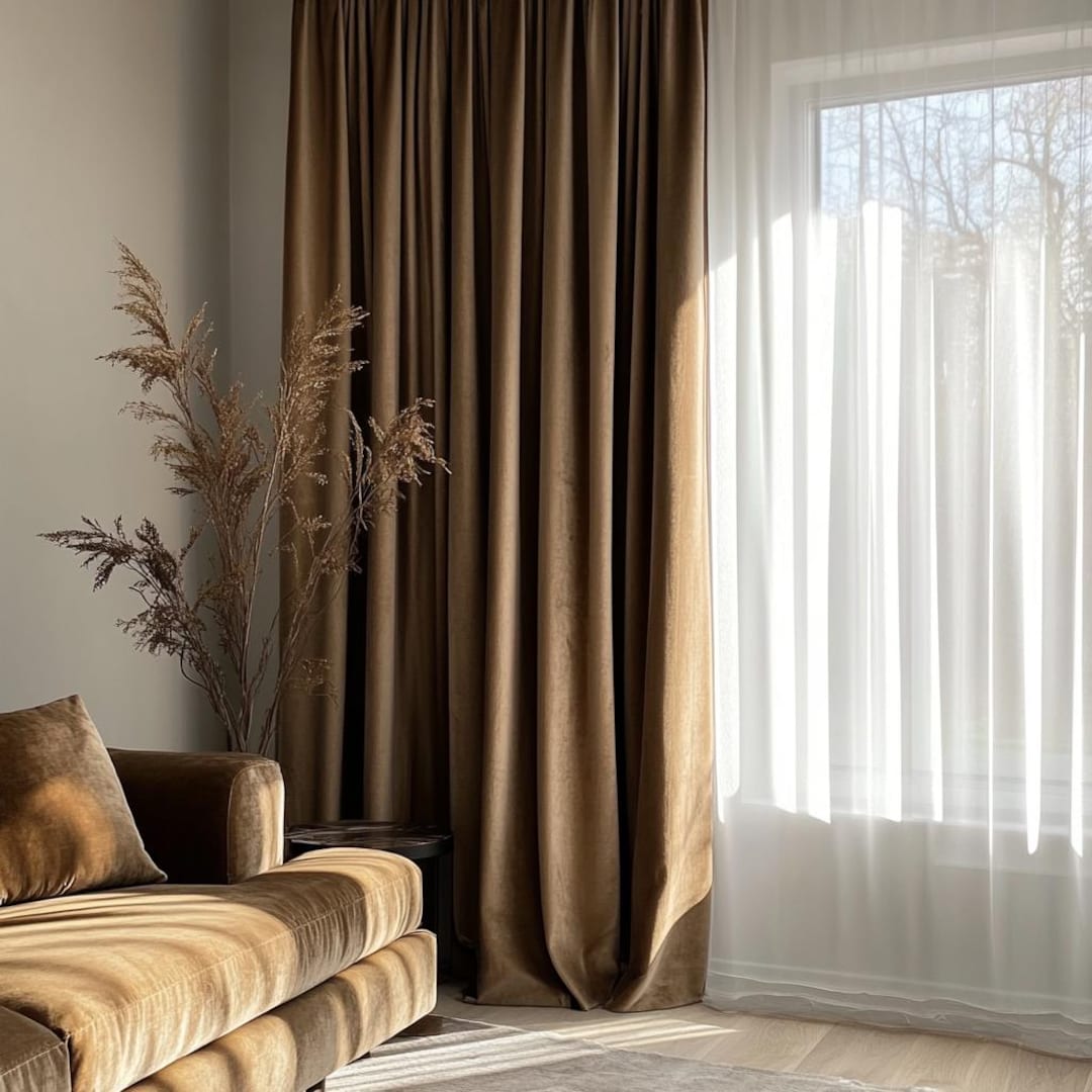 mocha-mousse-velvet-curtains-mid-century-modern-curtains-living-room