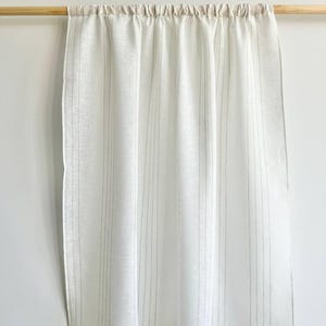 Linen kitchen cafe curtains / Custom pinch pleated short lace french country drapes / Modern sheer window panels / Farmhouse vintage valance