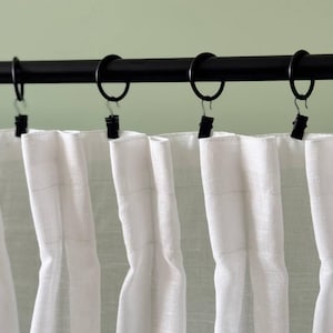 Cortinas de linho com pregas franzidas para cozinha / Cortina curta transparente / Painéis de cortina francesa com renda plissada / Sanefas personalizadas para casa de fazenda