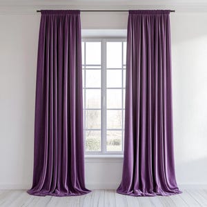 Lavender Velvet curtains  living room / Custom curtains bedroom / Purple velvet curtain / Extra long velour drapes / Violet velure curtain