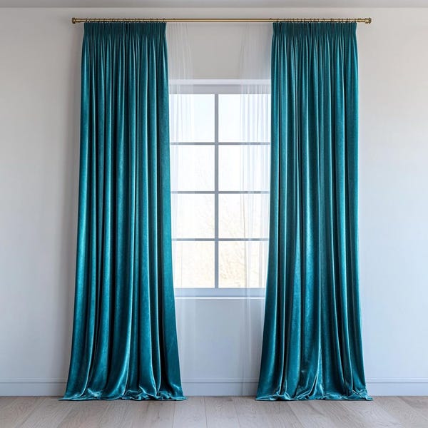 Aqua Curtains - Etsy