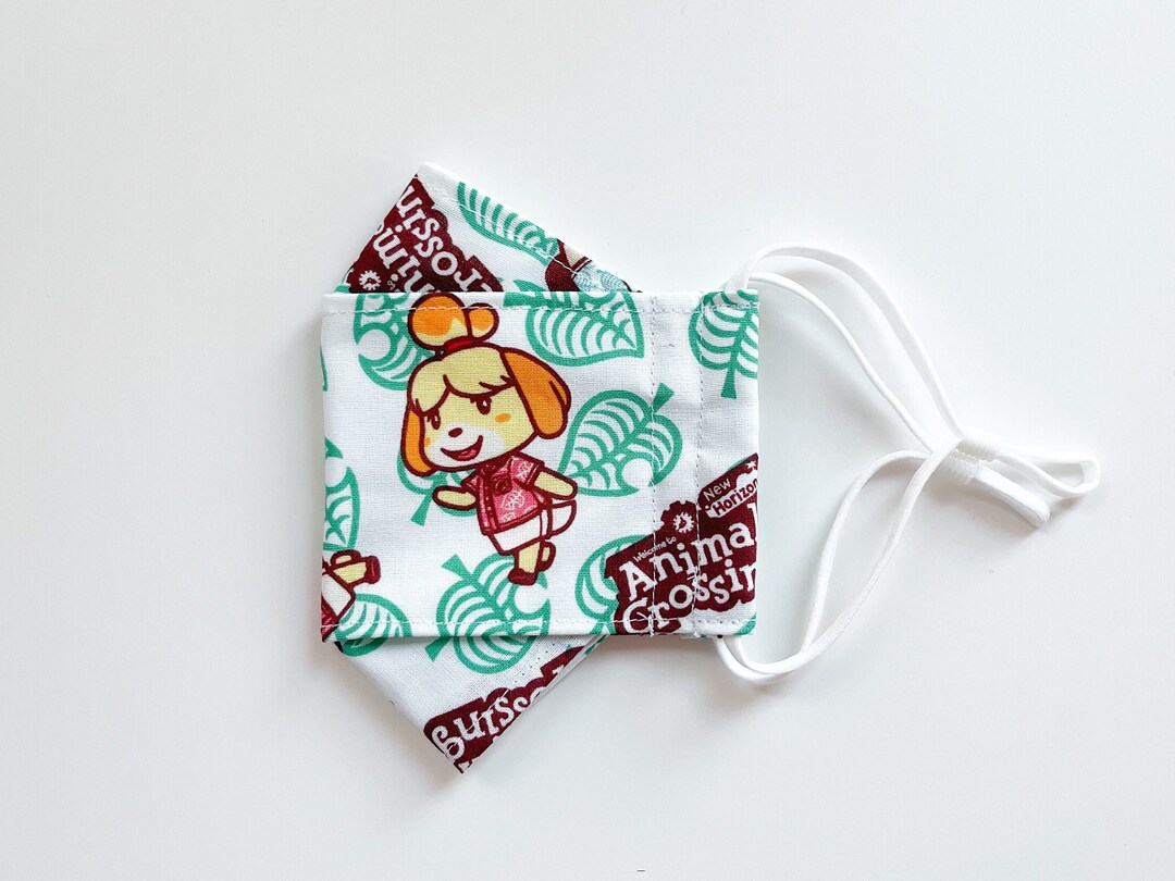 ACNH KF94 Face Mask Isabelle and Tom Animal Crossing Adjustable Face