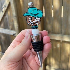 Smiley Face with Cowboy Hat Wine Stopper