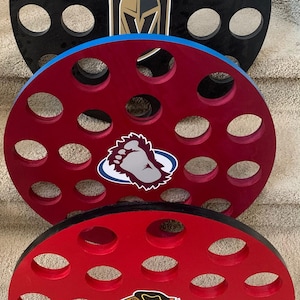 20 Hockey Puck (Pick your team) Wall Hanging Display