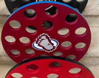20 rondelles de hockey (choisissez votre équipe/choisissez vos couleurs) Présentoir mural à suspendre