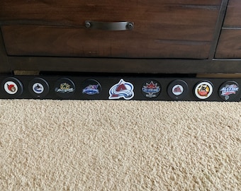 8 Hockey Puck (Pick your team) Horizontal Wall Display