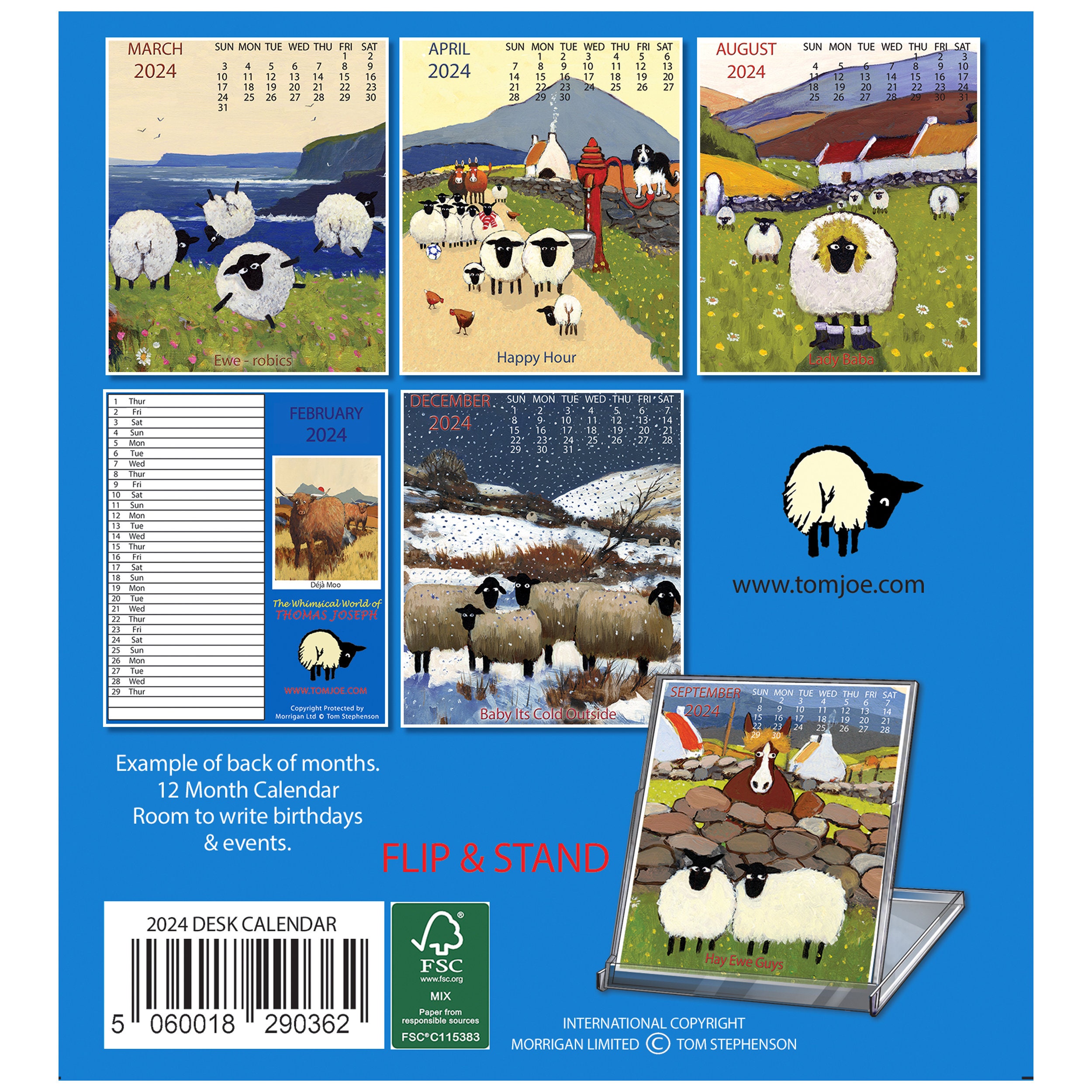 2024 Desk Calendar by Thomas Joseph Sheep Calendar Irish Etsy