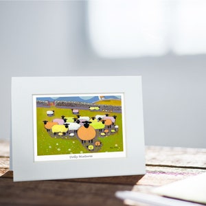 misturas da zorra cartão comemorativo | Thomas Joseph - Feito à mão na Irlanda - Cartão em branco - Mini impressão para moldura - Design de ovelha - 130 mm x 110 mm