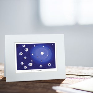 Sheep In Space Card | Thomas Joseph - Handmade in Ireland - Blank Greeting Card - Mini Print For Framing - Sheep Design - 130mm x 110mm