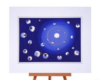 Ewe-niverse Print | Thomas Joseph - Double Mounted - Sheep Art - Various Sizes - Irish Artist - Unframed
