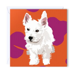 West Highland Terrier Card | Leslie Gerry - Blank Greeting Card & Envelope - Printed in Ireland - British Artist - 120mm x 120mm