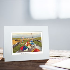 Wish You Were Here Karte | Thomas Joseph - Handmade in Irland - Blanko Grußkarte - Mini-Druck zum Einrahmen - Schaf Design - 130mm x 110mm