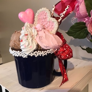 Fake bake shake, navy cup extreme shake, valentines milkshake, picture prop , coffee bar decor, chocolate and strawberry shake,