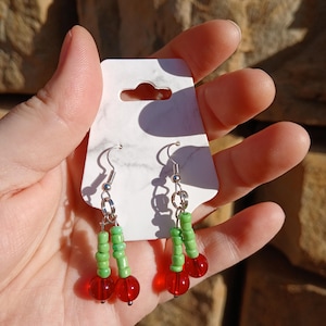 Glass Cherry Earrings
