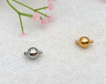 8mm Ball magnet clasps for necklace, stainless steel connectors, jewelry supply, crafting supply