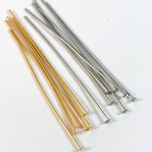 Flat Head Stainless Steel Jewelry Pins - 21 Gauge