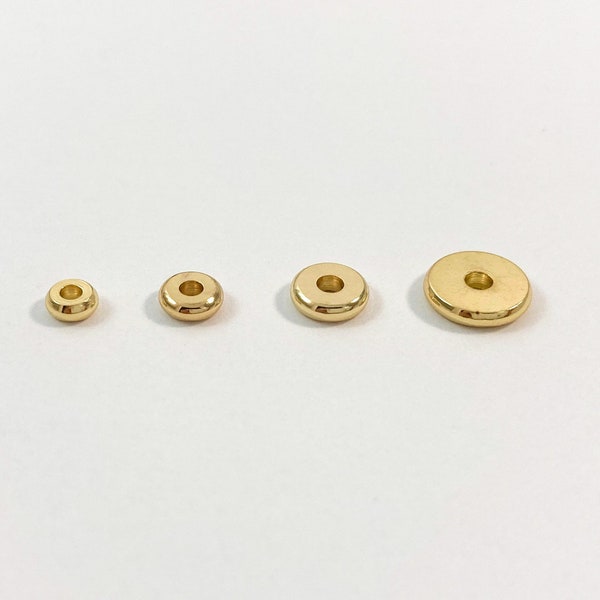 5mm real 24k gold plated heishi spacer beads, rondelle spacer beads, round discs, Jewelry Supplies, Jewelry Making