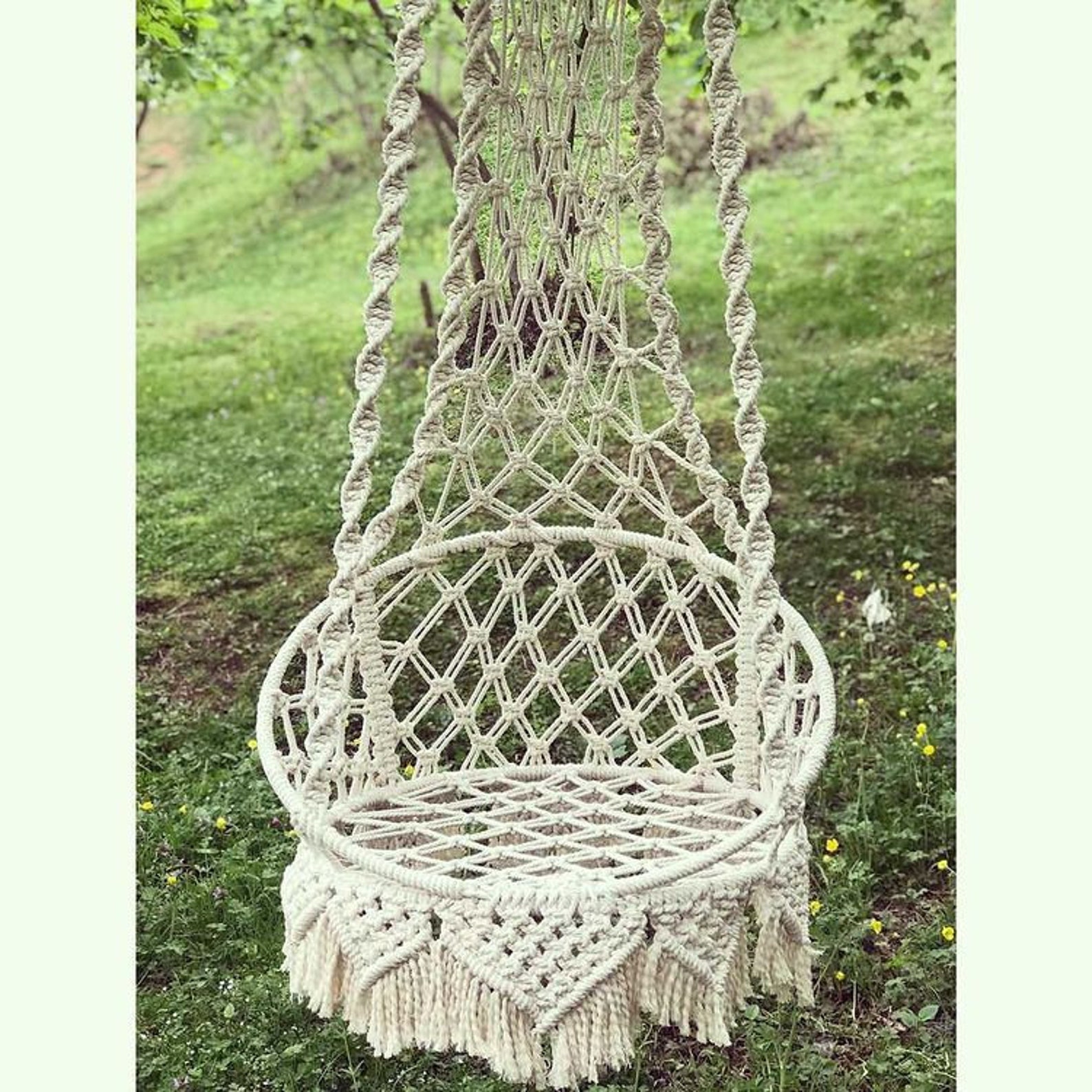 Macrame Swing Chair Bohemian Swing Garden Swing Chair Etsy