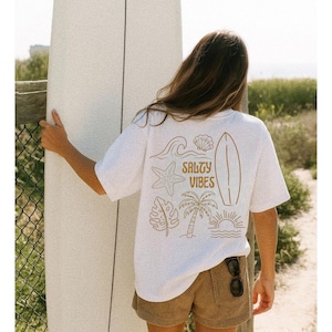 Salty Vibes SVG | Beach SVG | Summer Vacation Shirt Design | Coastal Quote Cut File | Cricut & Silhouette | Beach Life PNG | Ocean Lover