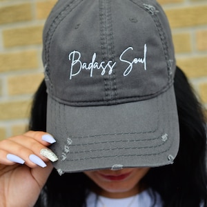 Badass Soul Distressed Dad Hat, Gifts for Her, Soul Sister, Badass Gift, Badass Hat, Badass Woman, Spiritual Gifts for Women, Hats for Women