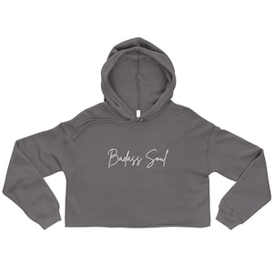 Crop Grey Badass Soul Hoodie, Gifts for Her, Soul Sister, Badass Gifts, Badass Hoodie, Badass Woman, Spiritual Gifts for Women