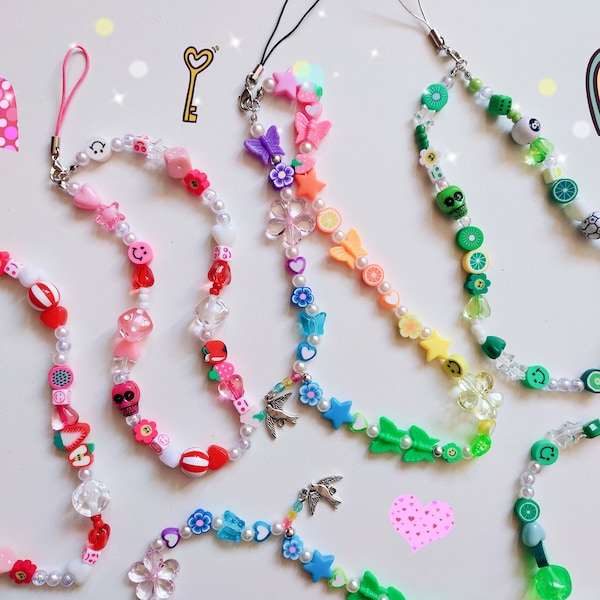 Special Price Now! 90s Handy Charm, beaded phone chain, y2k phone chain mix matched