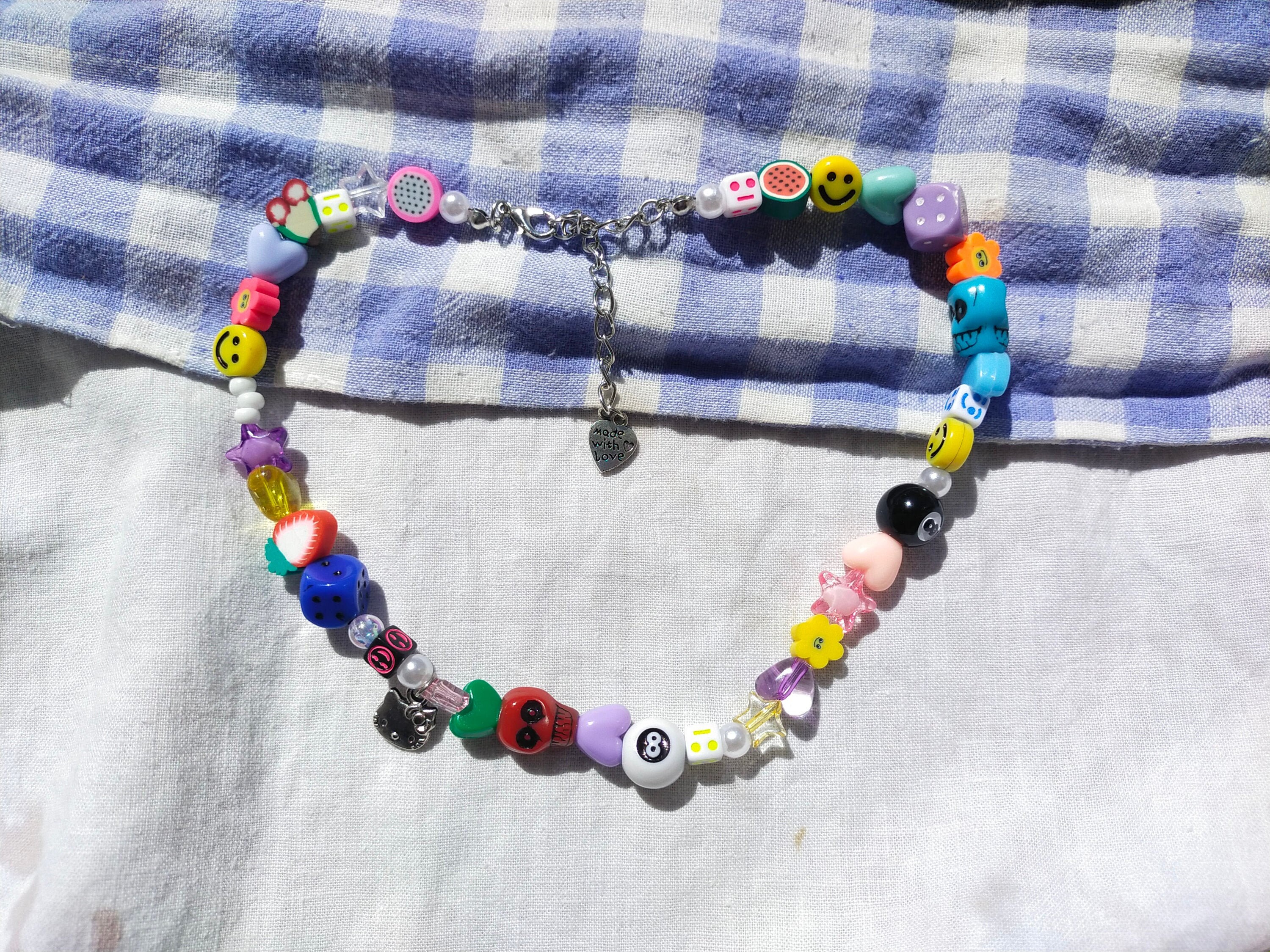 Mixed Beaded Necklace Necklace indie necklace aesthetic | Etsy